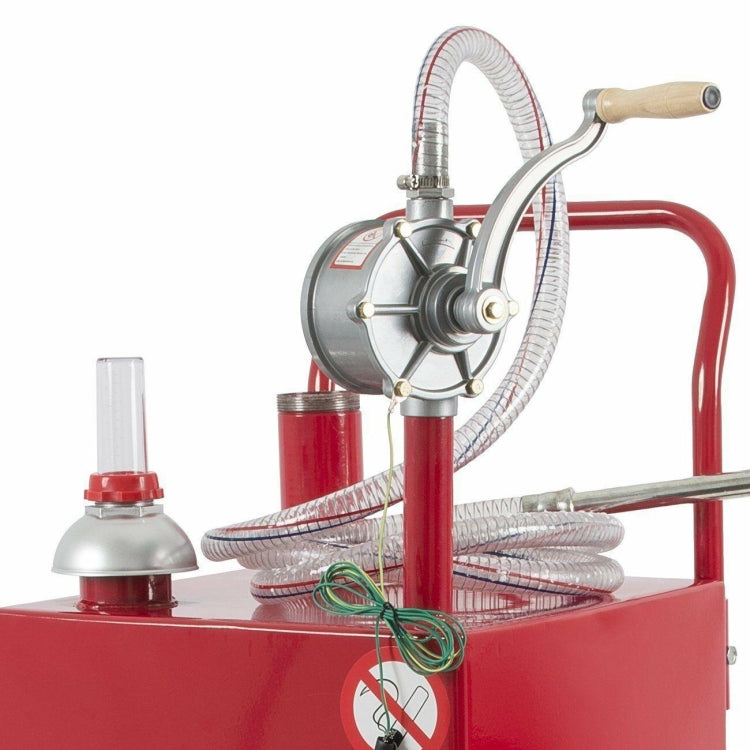 [US Warehouse] 30 Gallon Steel Fuel Storage Tank Hand-operated Gasoline Pump