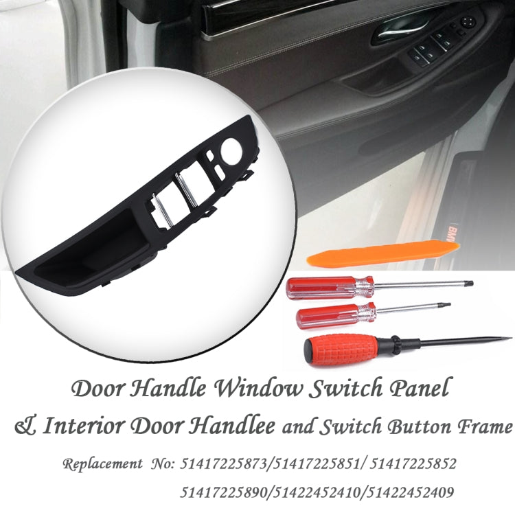 7 PCS Door Handle Window Switch Panel Interior Door Handle 51417225875 for BMW 5 Series, Left Driving