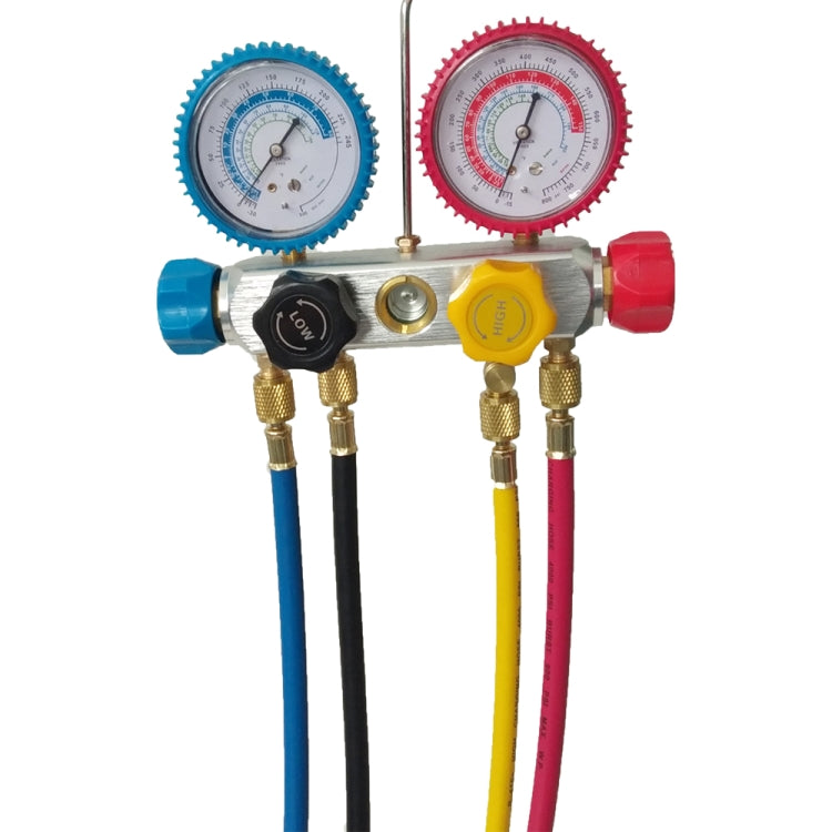 [US Warehouse] Car A/C Refrigeration Dual Manifold Gauges Valve Set with Plastic Box, Suitable for R22 / 410A / R404A Air Conditioning System