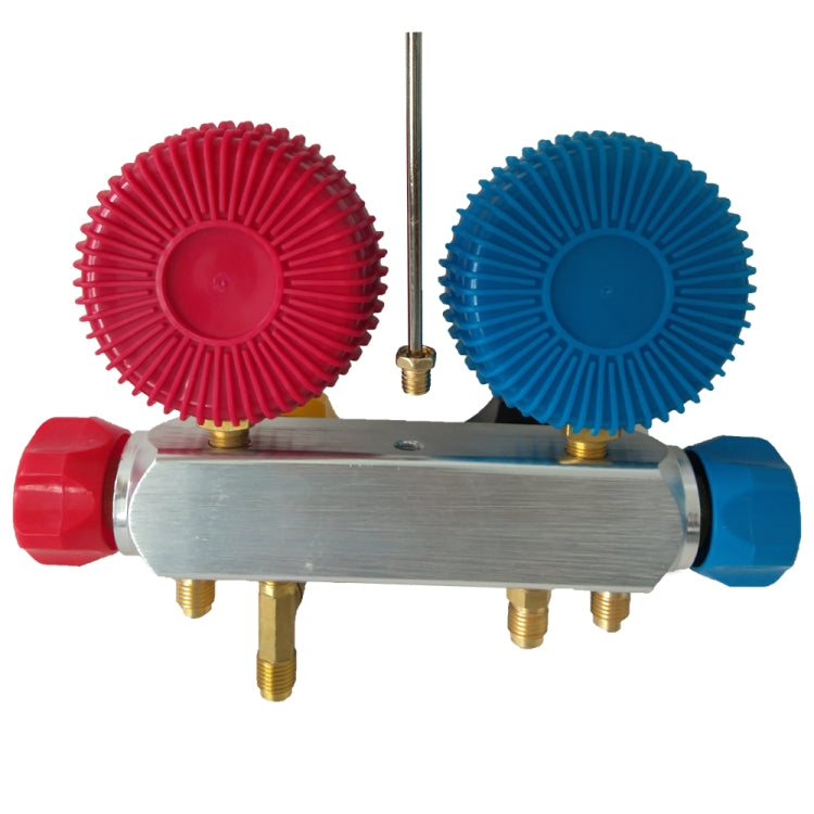 [US Warehouse] Car A/C Refrigeration Dual Manifold Gauges Valve Set with Plastic Box, Suitable for R22 / 410A / R404A Air Conditioning System