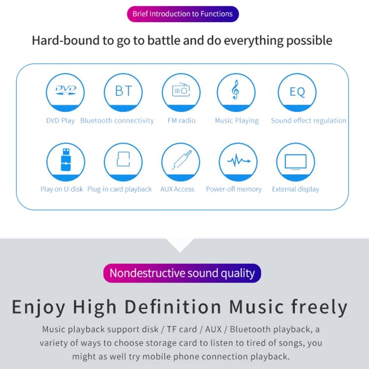 8169A 12V Car Radio Receiver MP3 Player, Support Bluetooth Hand-free Calling / FM / USB / AUX / TF Card