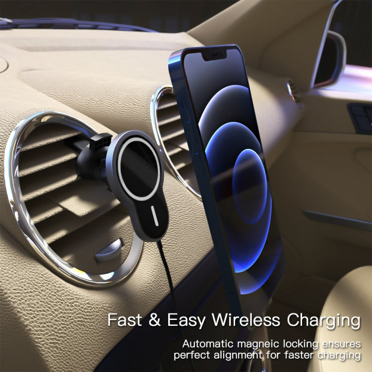 X6 Car Air Outlet Vent Mount Clamp Holder 15W Fast Charging Qi Magnetic Wireless Charger