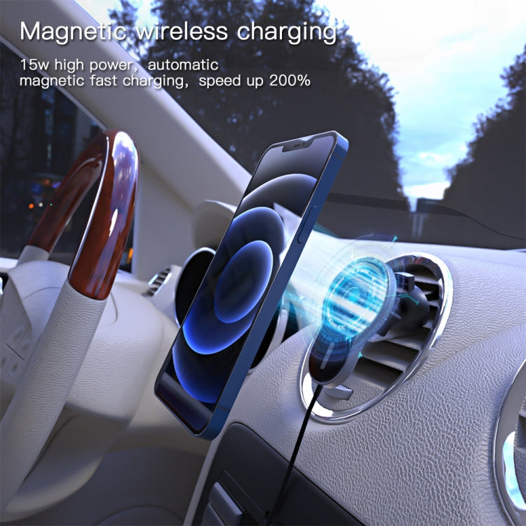 X6 Car Air Outlet Vent Mount Clamp Holder 15W Fast Charging Qi Magnetic Wireless Charger