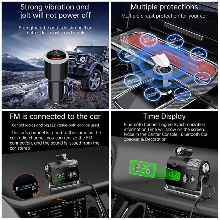 BC73 Car MP3 Bluetooth Player FM Transmitter QC3.0 PD18W Fast Charger