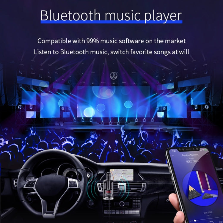 BC46 Bluetooth 5.0 Multi-function Car Bluetooth Earphone, Support Private Call & AUX Output & Dual USB Charging