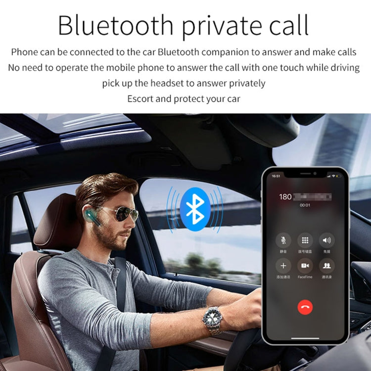 BC46 Bluetooth 5.0 Multi-function Car Bluetooth Earphone, Support Private Call & AUX Output & Dual USB Charging