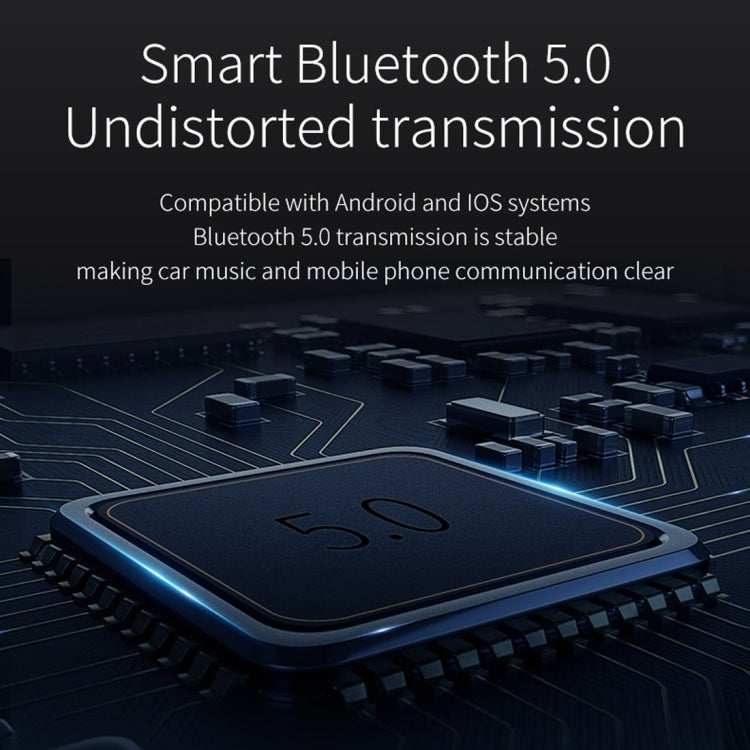 BC46 Bluetooth 5.0 Multi-function Car Bluetooth Earphone, Support Private Call & AUX Output & Dual USB Charging