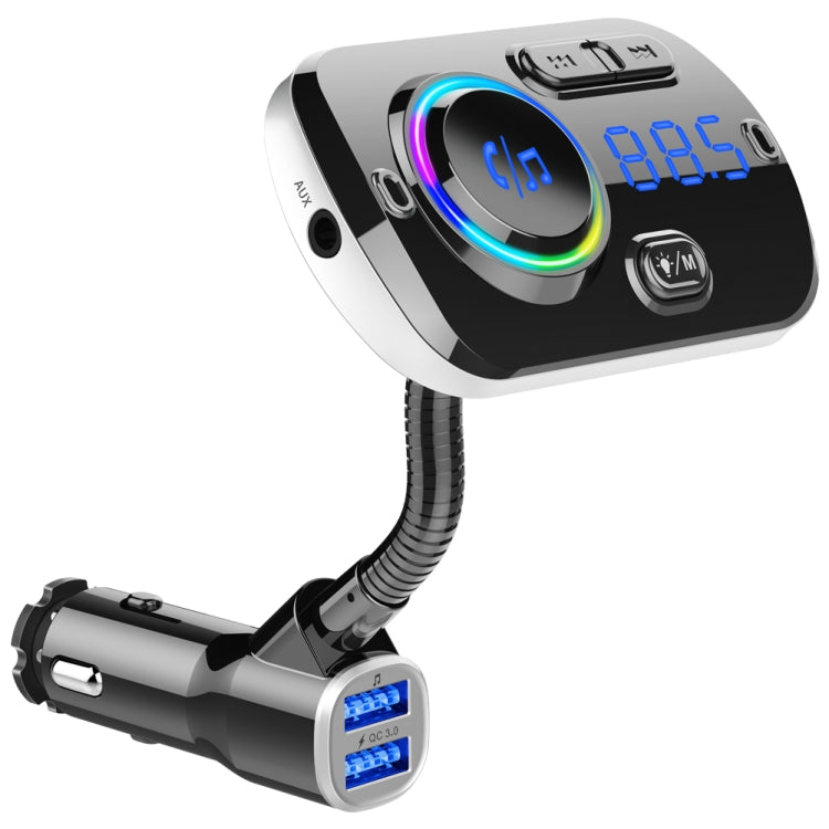 BC49AQ Bluetooth 5.0 Multi-function Car Colorful Atmosphere Lamp Bluetooth MP3 Player Quick Charger