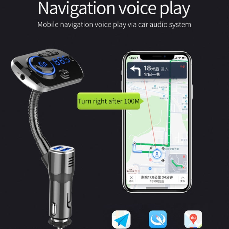 BC49AQ Bluetooth 5.0 Multi-function Car Colorful Atmosphere Lamp Bluetooth MP3 Player Quick Charger