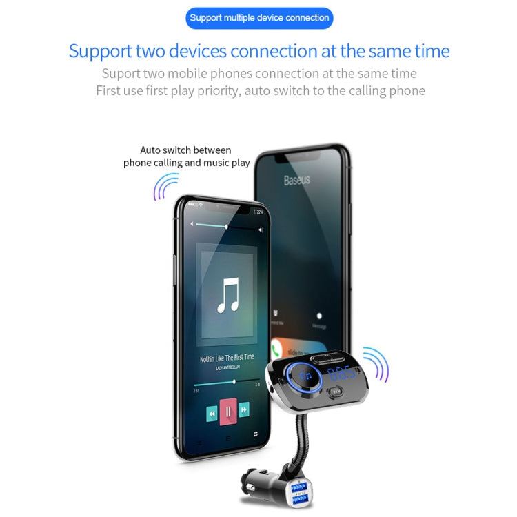BC49AQ Bluetooth 5.0 Multi-function Car Colorful Atmosphere Lamp Bluetooth MP3 Player Quick Charger