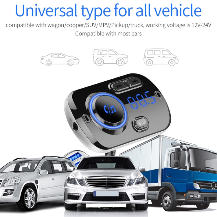BC49AQ Bluetooth 5.0 Multi-function Car Colorful Atmosphere Lamp Bluetooth MP3 Player Quick Charger