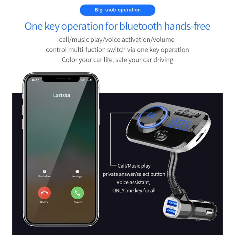 BC49AQ Bluetooth 5.0 Multi-function Car Colorful Atmosphere Lamp Bluetooth MP3 Player Quick Charger