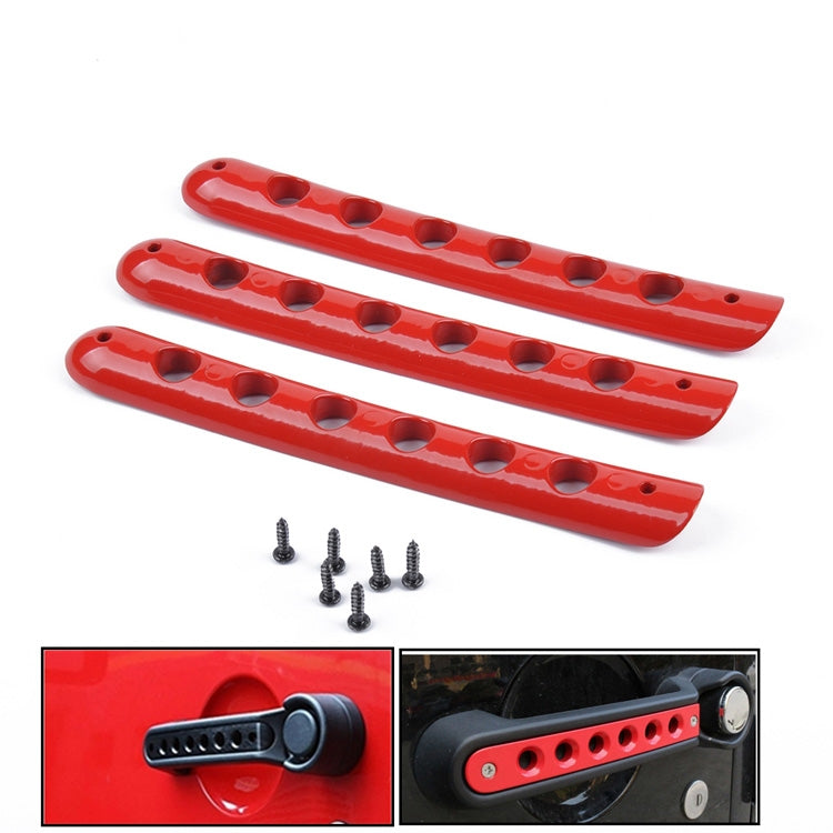 3 PCS Auto Handle Cover Door Aluminum Grab Handle Cover for Jeep Wrangler JK 2-Door 2007 -2017