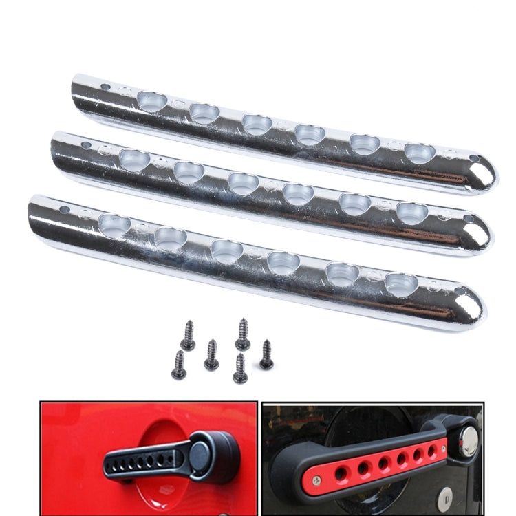 3 PCS Auto Handle Cover Door Aluminum Grab Handle Cover for Jeep Wrangler JK 2-Door 2007 -2017