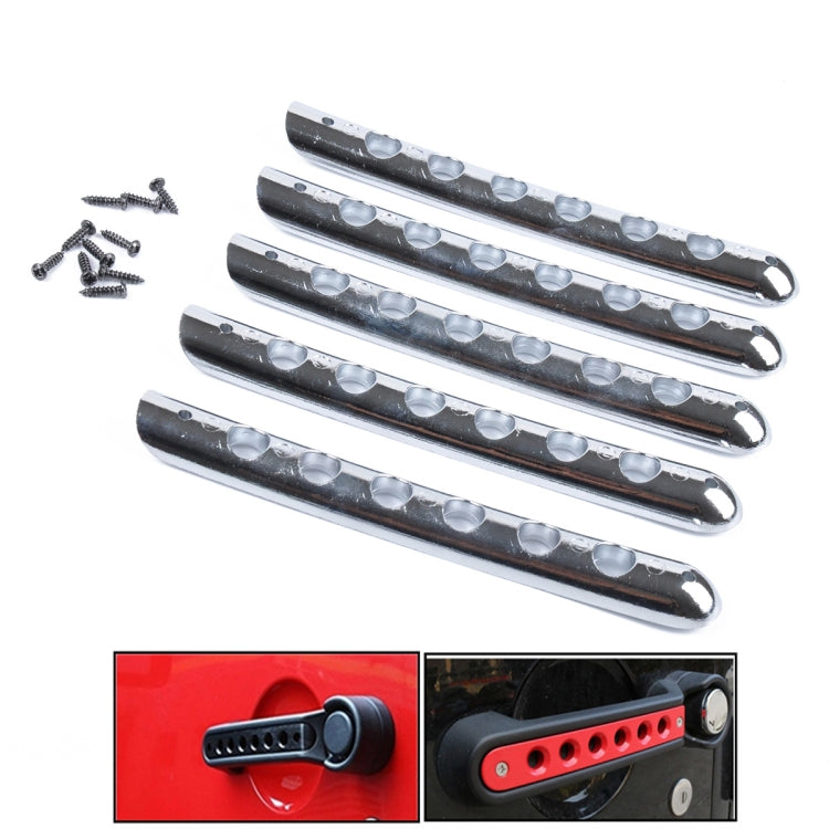 5 PCS Auto Handle Cover Door Aluminum Grab Handle Cover for Jeep Wrangler JK 4-Door 2007 -2017