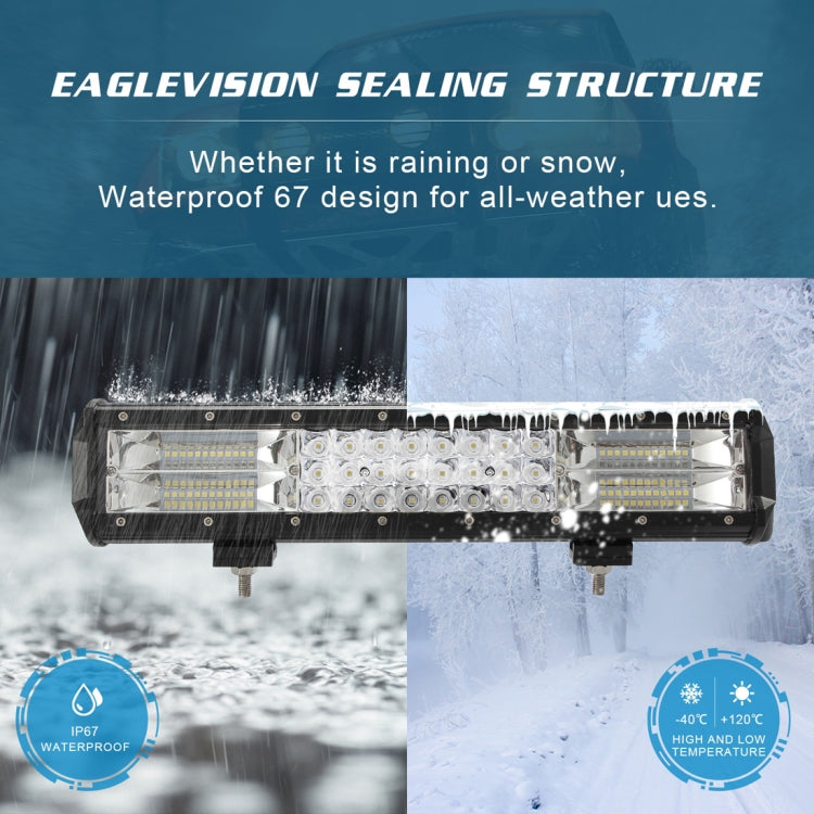 15 inch Three Rows 50W 4000LM 6000K IP67 Car Truck Off-road Vehicle LED Work Lights Spot / Flood Light, with 72LEDs SMD-3030 Lamps