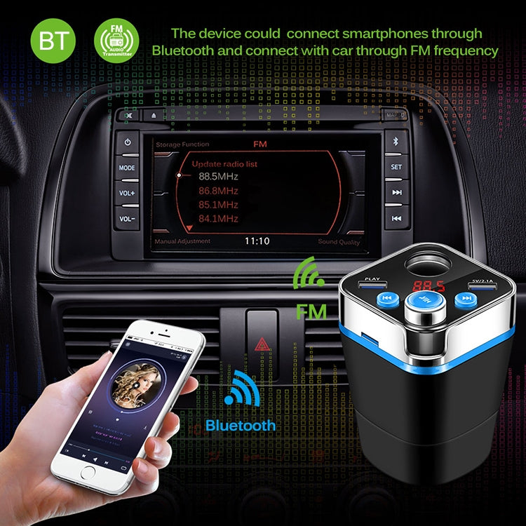Cup Holder Car Charger Car Bluetooth MP3 Support Bluetooth / TF Card / U Disk / FM