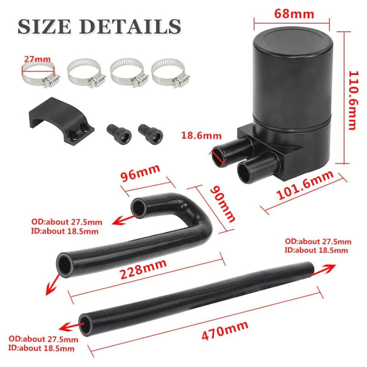 For BMW N54 Car Aluminum Oil Catch Can Oil Filter Tank Breather Tank