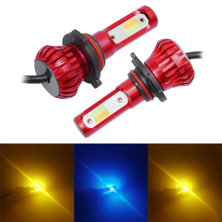 2 PCS YBW5-RED 9005 DC9-36V 12W 6000K/-8000K-3000K 2100LM IP68 Car LED Fog Light