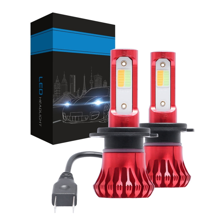 2 PCS YBW5-RED H7 DC9-36V 12W 6000K/-8000K-3000K 2100LM IP68 Car LED Fog Light