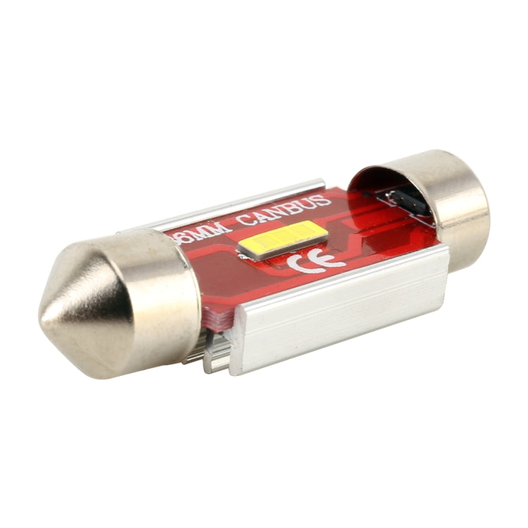 2 PCS 36mm DC9-32V / 1.6W / 6000K / 120LM Car Reading Lamp Dome Light with 3LEDs CSP Lamp Beads & Decoding