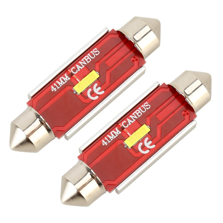 2 PCS 41mm DC9-32V / 1.6W / 6000K / 120LM Car Reading Lamp Dome Light with 3LEDs CSP Lamp Beads & Decoding