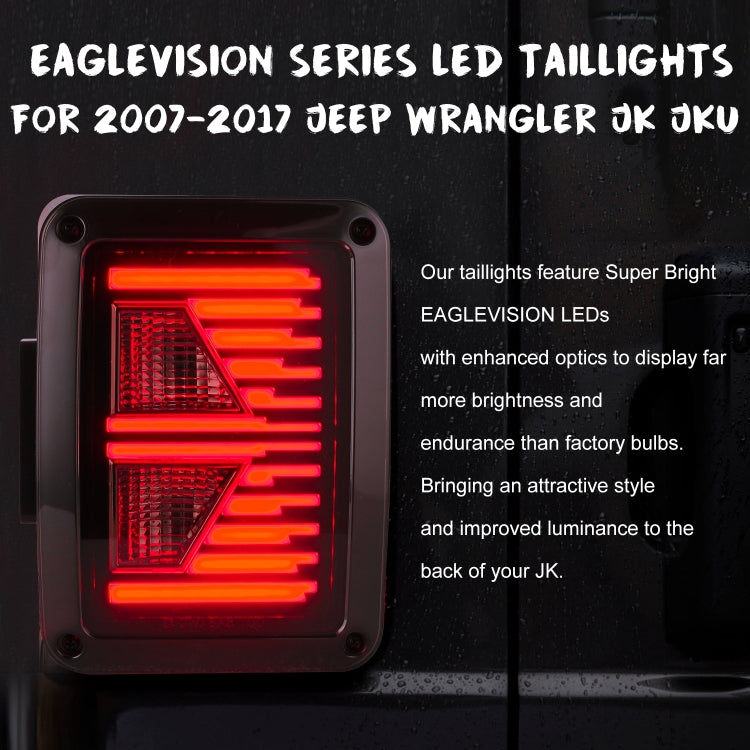 2 PCS Car No.3 Shape Reversing Lights / Turn Light / Tail Light  for US Version Jeep Wrangler JK 2007-2017