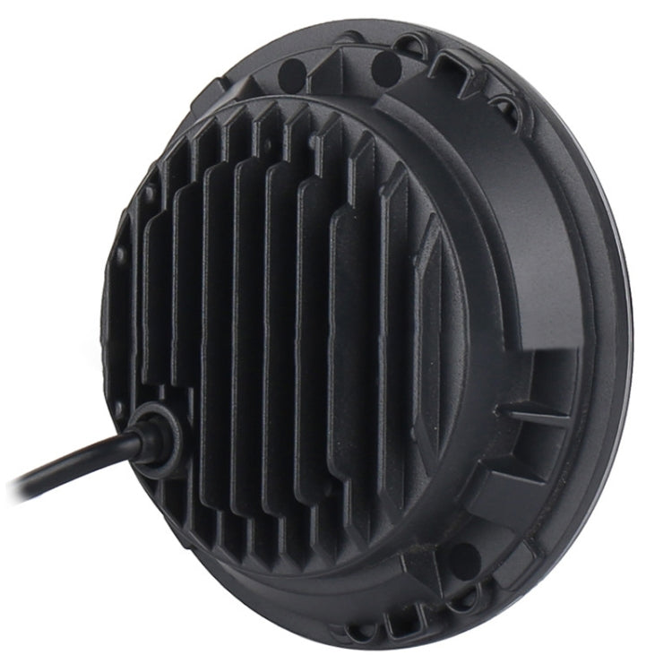 2 PCS 7 inch DC12V 6000K-6500K 50W Car LED Headlight Cree Lamp Beads for Jeep Wrangler / Harley, Support APP + Bluetooth Control(Black)