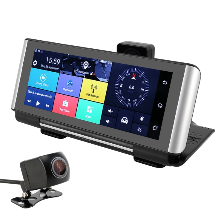 7 inch Car Foldable DVR Rearview Mirror Dual Camera Driving Video Recorder Support WiFi GPS, 4G Version