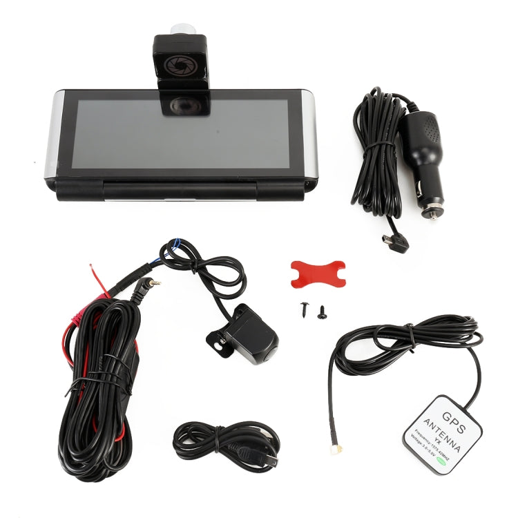 7 inch Car Foldable DVR Rearview Mirror Dual Camera Driving Video Recorder Support WiFi GPS, 4G Version