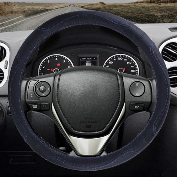 Universal Car Genuine Leather Embossing Steering Wheel Cover, Diameter: 38cm