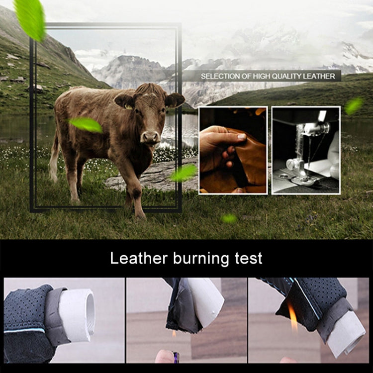 Universal Car Genuine Leather Double Needlework Steering Wheel Cover, Diameter: 38cm