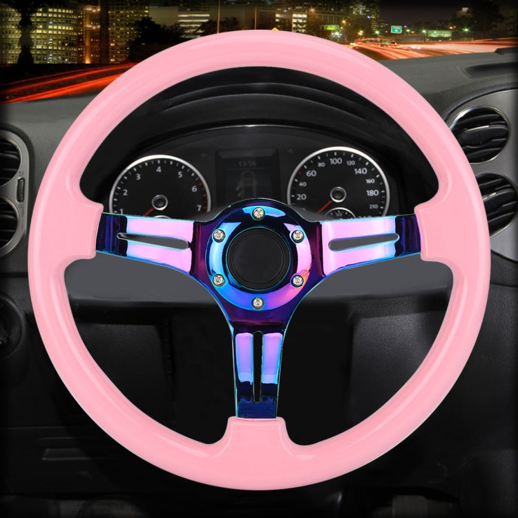 Car Colorful Modified Racing Sport Horn Button Steering Wheel, Diameter: 35cm