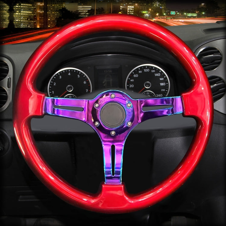 Car Colorful Modified Racing Sport Horn Button Steering Wheel, Diameter: 35cm