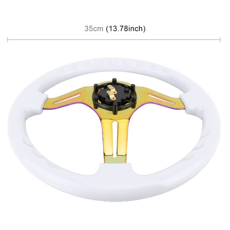 Car Colorful Modified Racing Sport Horn Button Steering Wheel, Diameter: 35cm