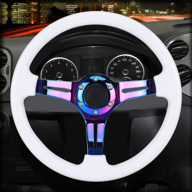 Car Colorful Modified Racing Sport Horn Button Steering Wheel, Diameter: 35cm