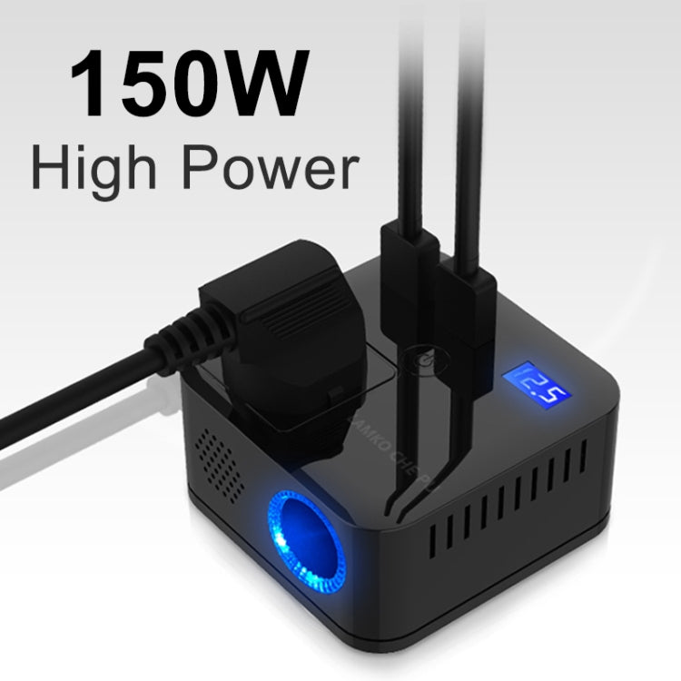 150W DC 12V-24V to AC 220V Car Multi-functional Sine Wave Power Inverter 2 USB Ports Charger Adapter