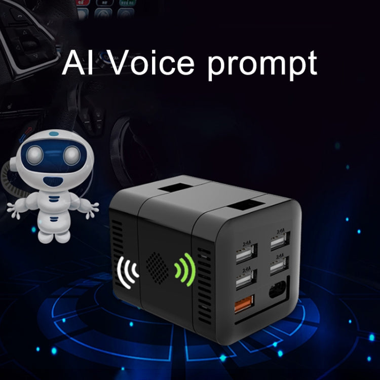 150W DC 12V-24V to AC 220V Car Multi-functional Correction Wave Power Inverter 5 USB Ports Charger Adapter