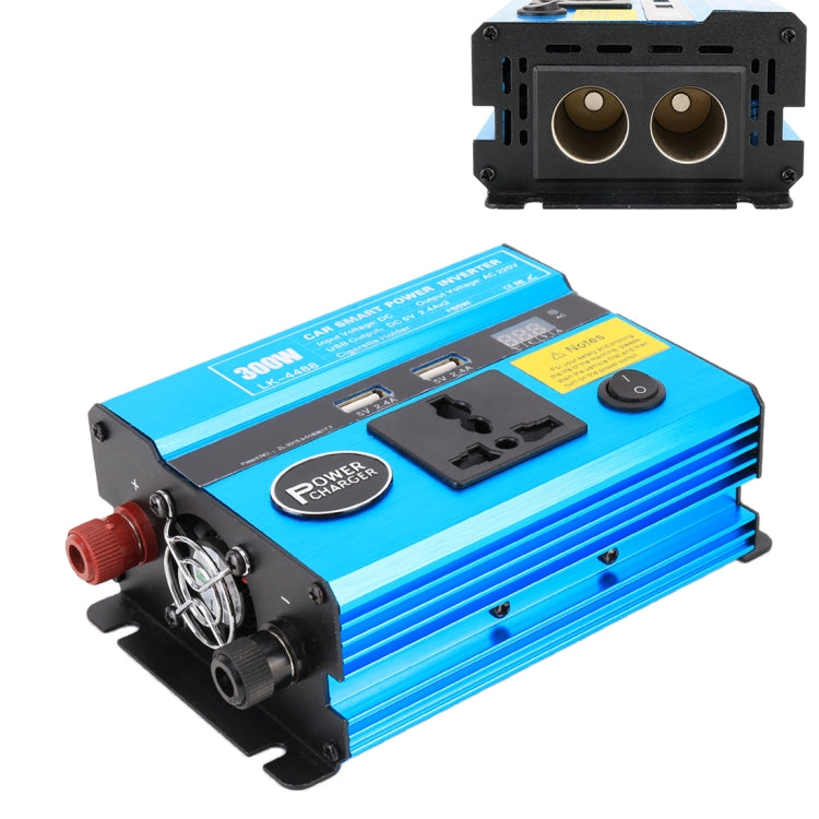 300W DC 24V to AC 220V Car Multi-functional 4488 Smart Power Inverter