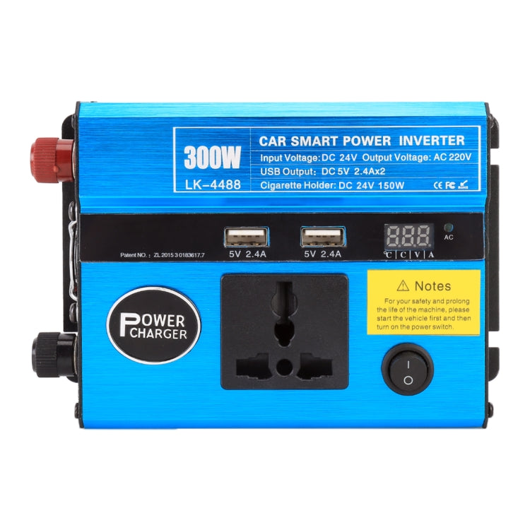 300W DC 24V to AC 220V Car Multi-functional 4488 Smart Power Inverter