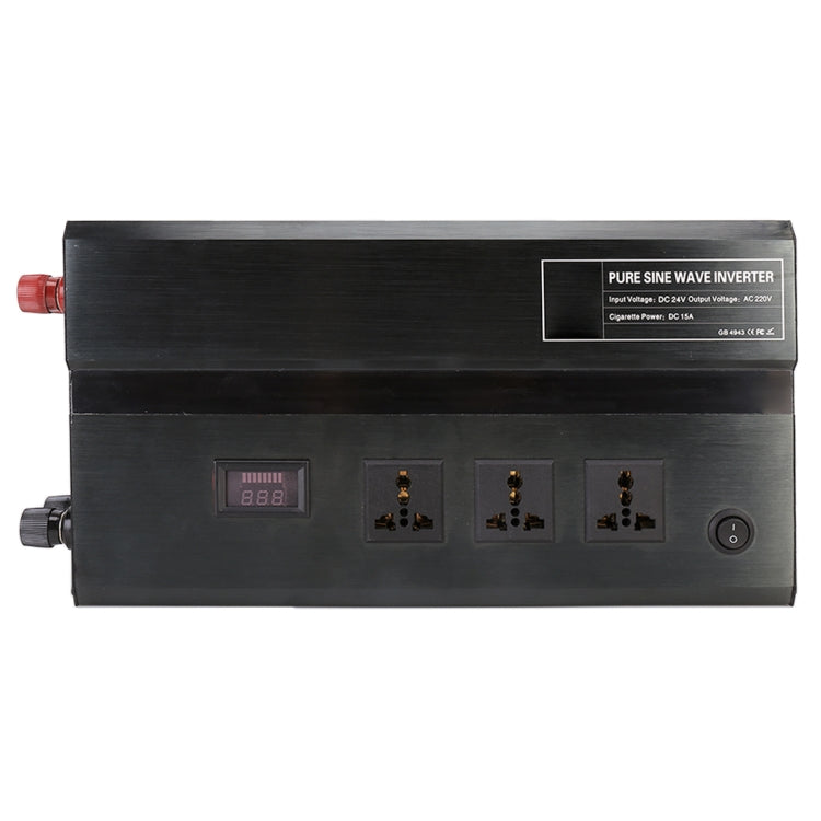 2000W DC 24V to AC 220V Car Multi-functional Pure Sine Wave Power Inverter, Random Color Delivery