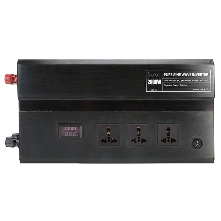 3000W DC 24V to AC 220V Car Multi-functional Pure Sine Wave Power Inverter, Random Color Delivery