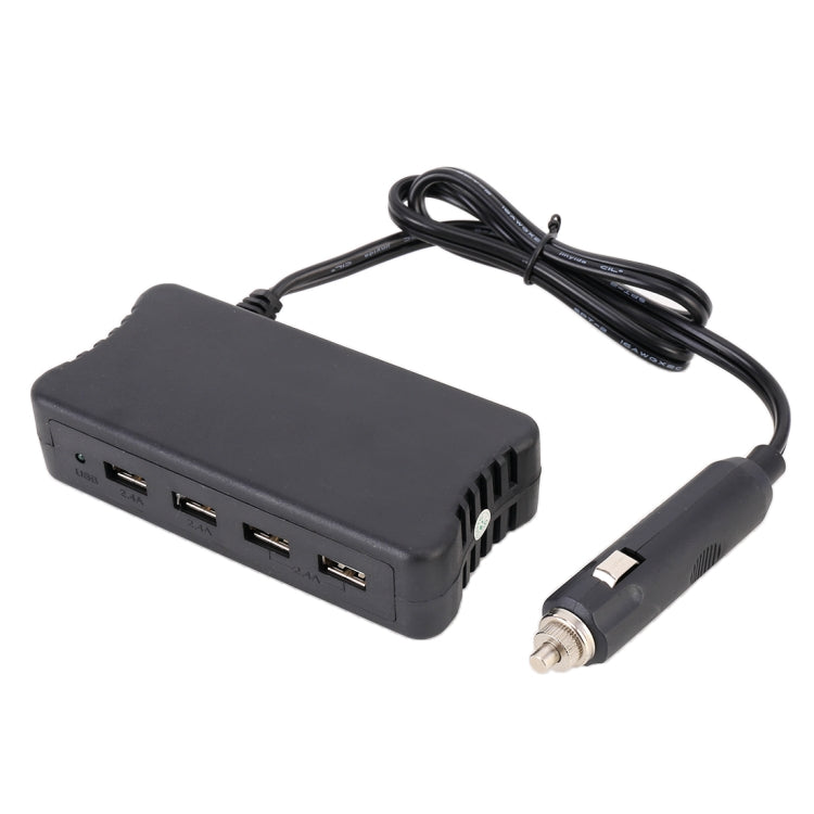 Multi-functional Cigarette Socket Lighter Splitter with 4 USB Ports 2.4A Phone Car Charger without Digital Display
