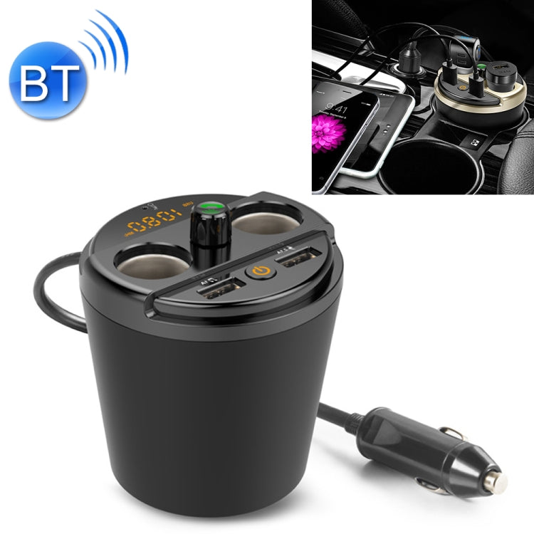 401E Car MP3 Bluetooth Player FM Transmitter with 2 Socket Cigarette Lighter Splitter 2 x USB Charger