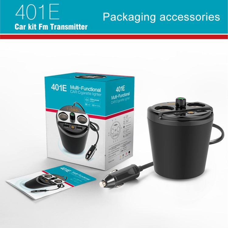 401E Car MP3 Bluetooth Player FM Transmitter with 2 Socket Cigarette Lighter Splitter 2 x USB Charger