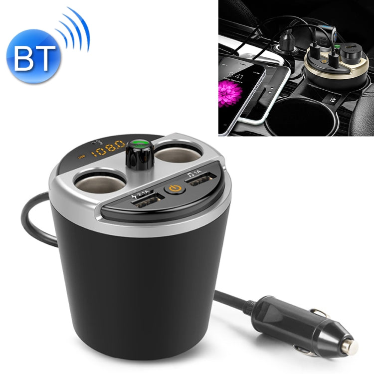 401E Car MP3 Bluetooth Player FM Transmitter with 2 Socket Cigarette Lighter Splitter 2 x USB Charger
