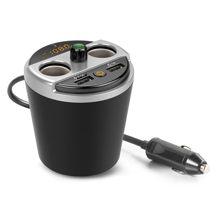 401E Car MP3 Bluetooth Player FM Transmitter with 2 Socket Cigarette Lighter Splitter 2 x USB Charger