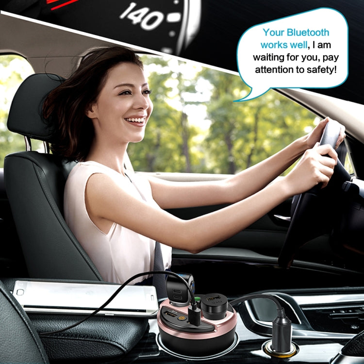 401E Car MP3 Bluetooth Player FM Transmitter with 2 Socket Cigarette Lighter Splitter 2 x USB Charger