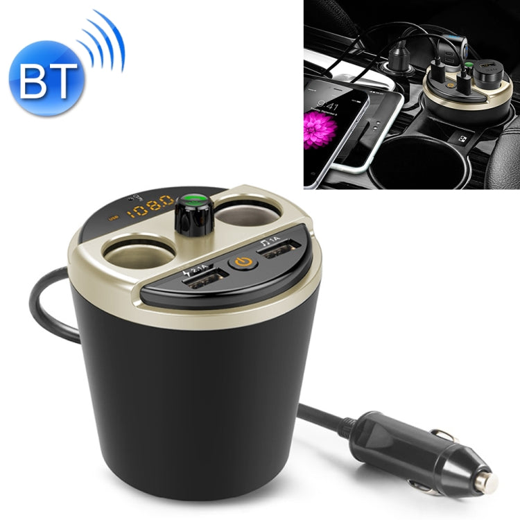 401E Car MP3 Bluetooth Player FM Transmitter with 2 Socket Cigarette Lighter Splitter 2 x USB Charger