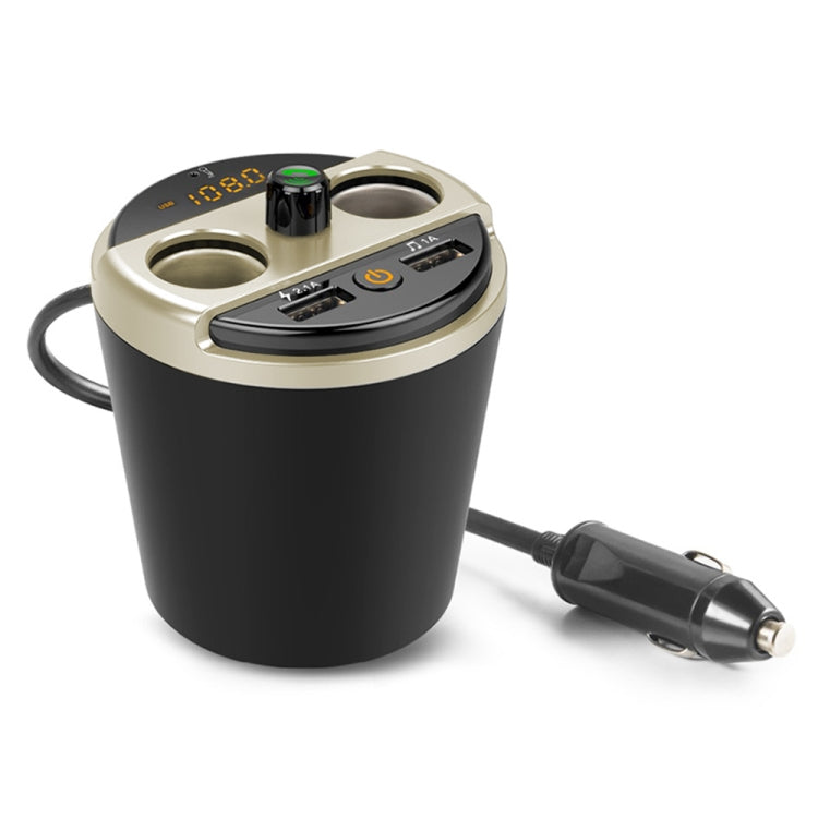 401E Car MP3 Bluetooth Player FM Transmitter with 2 Socket Cigarette Lighter Splitter 2 x USB Charger